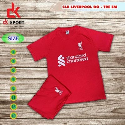 Bộ quần áo đá bóng thể thao trẻ em đội tuyển Liverpool