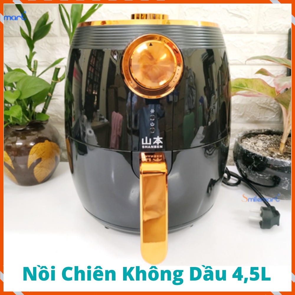 Nồi Chiên Không Dầu Điều Khiển Cơ SHANBEN 7828 Dung tích 4,5L Công suất 1400W bảo hành 12 tháng