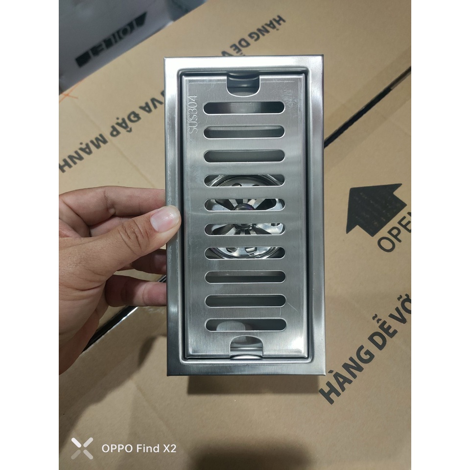 Phễu thoát sàn chống mùi inox304, lược rác Hố Ga kiểu chữ nhật