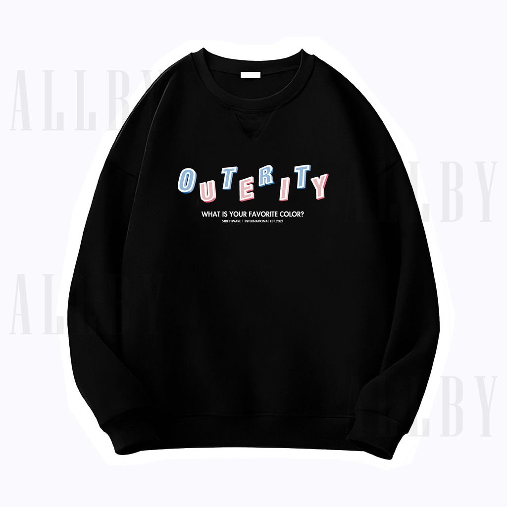 Áo sweater nam nữ Unisex Outerity Color, áo khoác nữ nỉ da cá dài tay form rộng