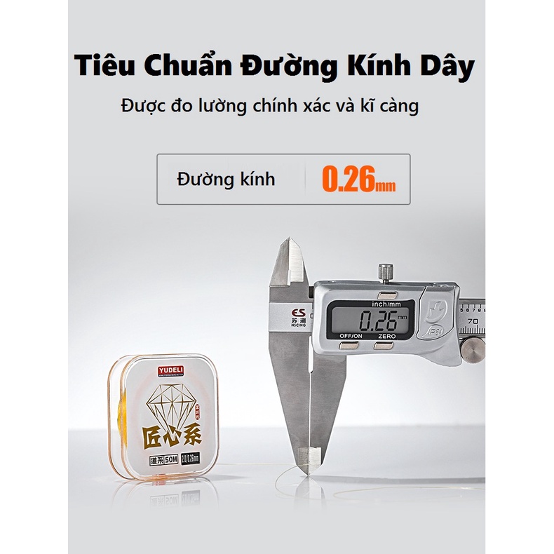 [Tặng 1 khóa link cao cấp] Cước Câu Cá Yudeli Diamond 50M Cao Cấp Lực Kéo Mạnh Siêu Mềm Bằng Sợi Tơ - Sanami Fishing