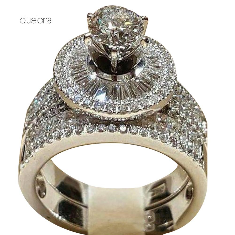 Bộ 2 Nhẫn Đính Đá Thời Trang Cho Nữ