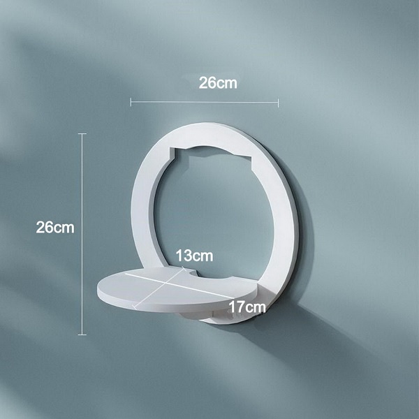 Kệ Treo Tường Trang Trí Đa Năng Hình Tròn Bằng Ván Gỗ Smartboard Màu Trắng Không Cần Khoan Tường