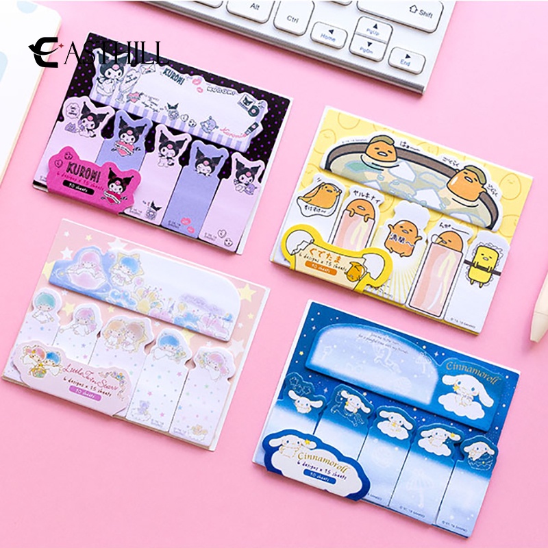 SANRIO Set 90 Tờ Giấy Ghi Chú Mini Họa Tiết Hoạt Hình Kuromi Đáng Yêu Cho Học Sinh