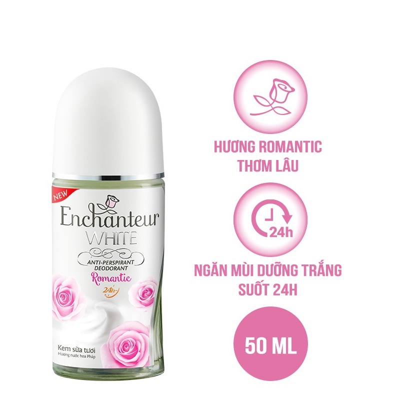 Lăn khử mùi trắng da Enchanteur Charming/ Delightful/ Romantic/Sensation/Magic 50ml - mỹ phẩm ola