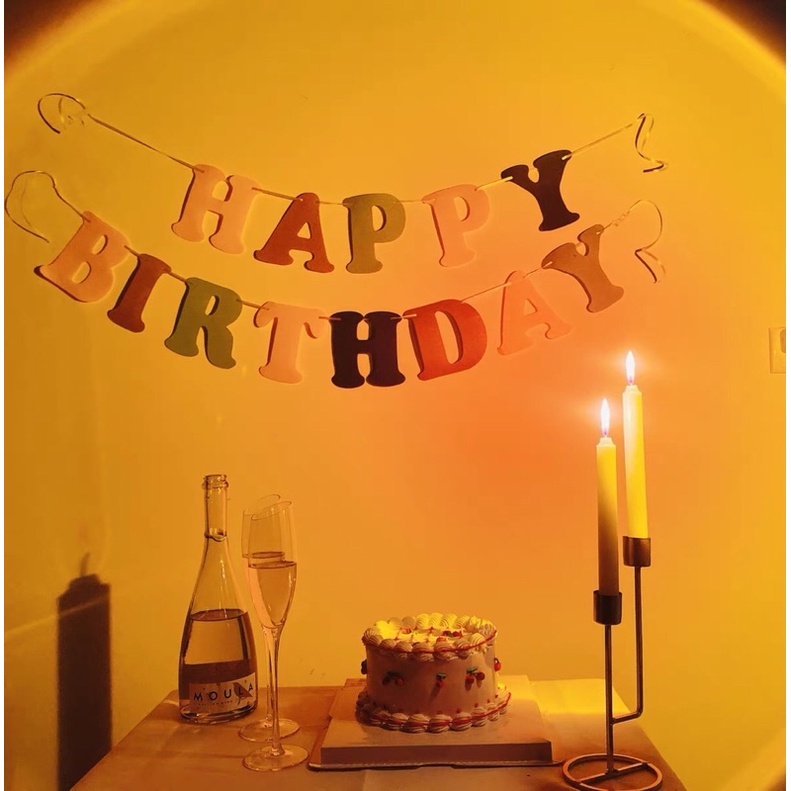 Dây chữ HAPPY BIRTHDAY Hàn Quốc màu Pasel