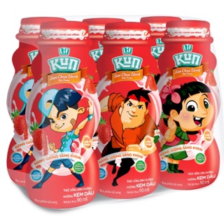 LỐC 6 HỘP SỮA CHUA UỐNG/ SỮA TRÁI CÂY KUN KEM DÂU/ CAM/ NHO/ TRÁI CÂY/ TÁO XOÀI 90ML