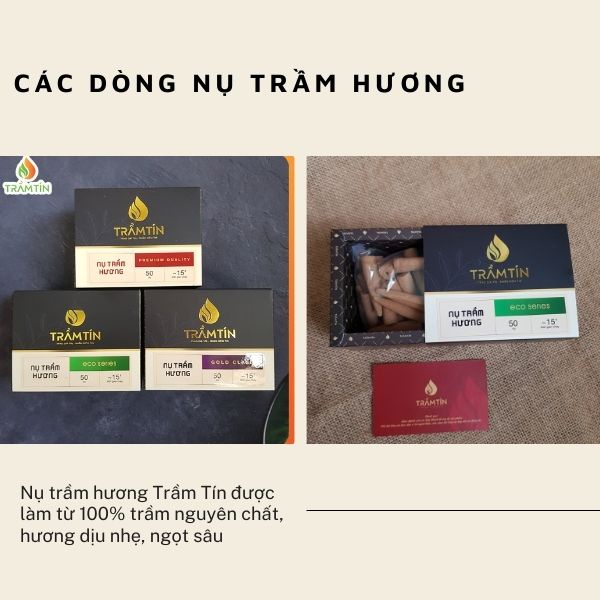 Nhang nụ trầm hương xông nhà Trầm Tín dòng Eco, 100% tự nhiên không chứa hóa chất, mùi hương dịu nhẹ