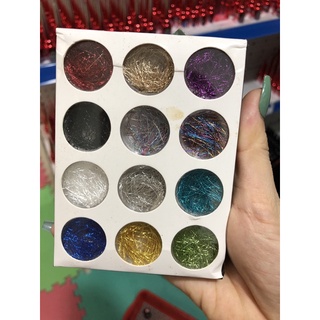 Set nhũ ,kim tuyến sợi mix màu 12 hũ