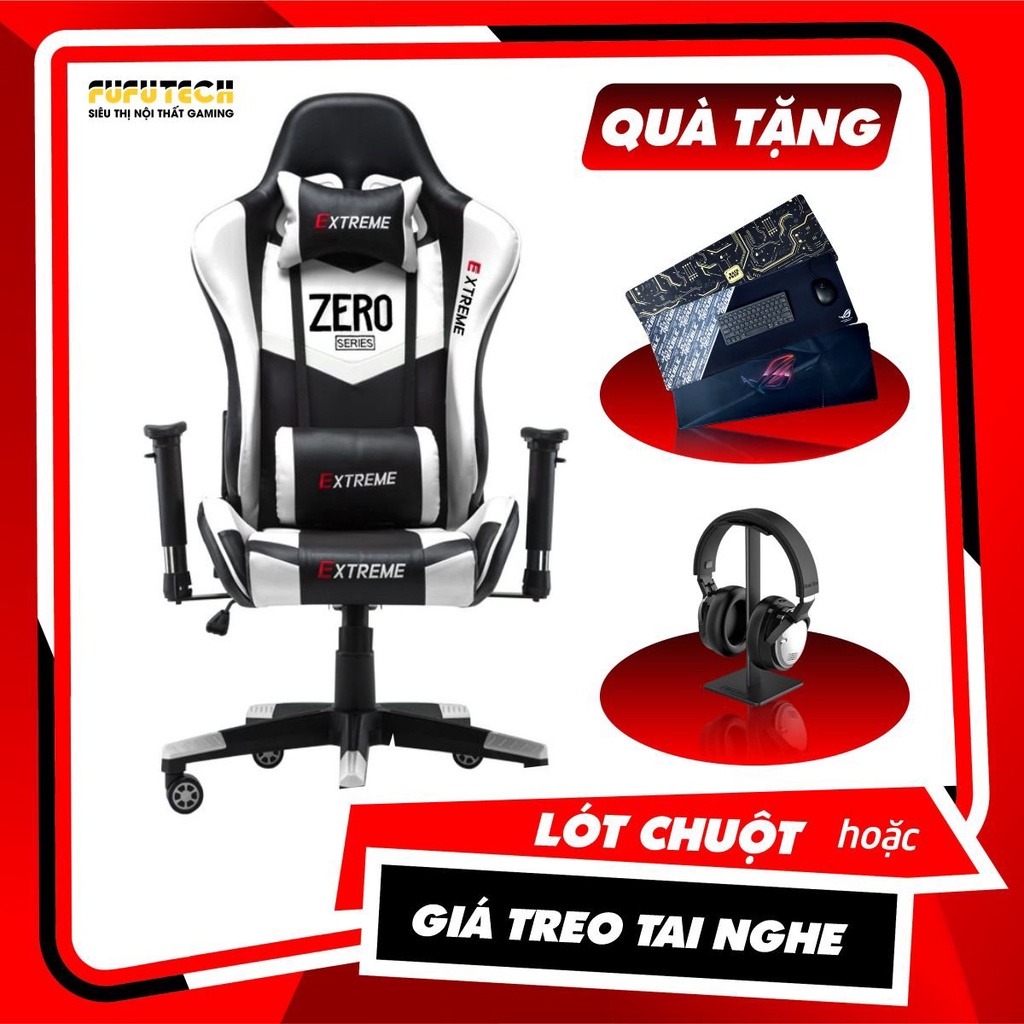 Ghế Gaming Extreme Zero V1 Ngã Lưng 180 Độ, Tay Vịn 2D Nâng Hạ Xoay Trái Phải, Bánh Xe Xoay 360 Độ Di Chuyến Linh Hoạt