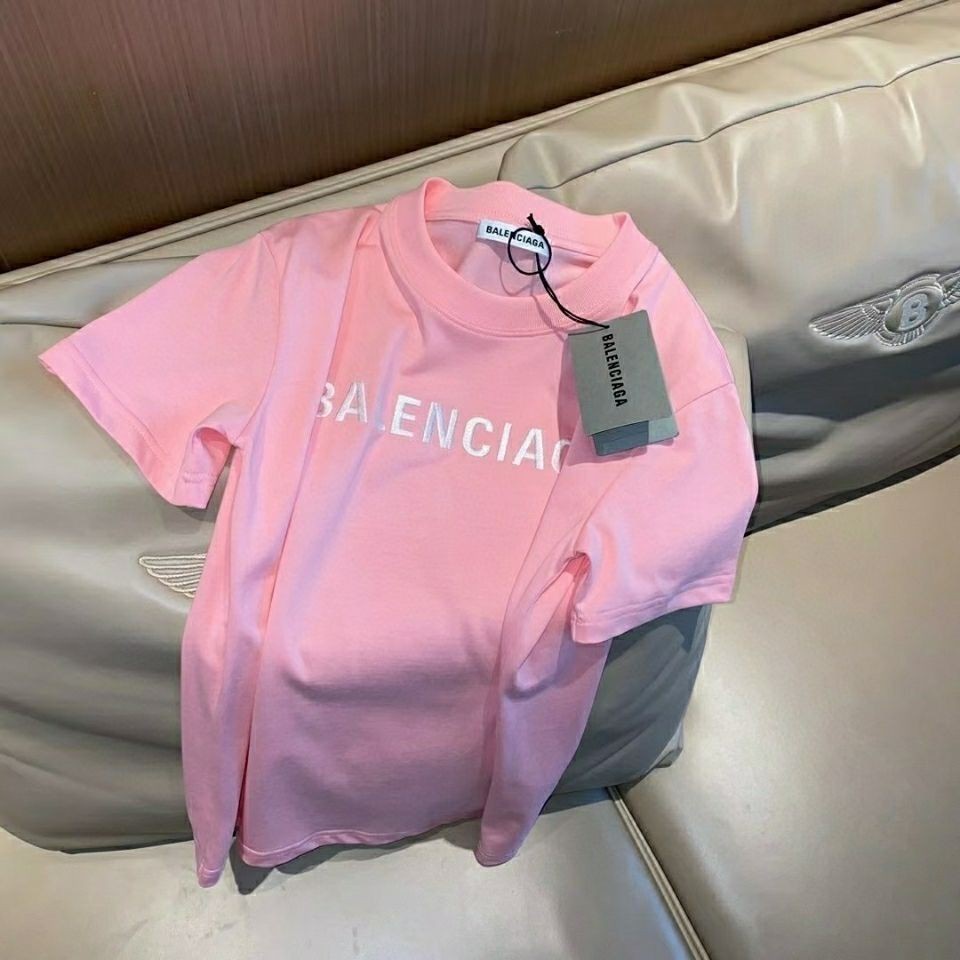 Áo Thun Cotton Ngắn Tay In Chữ BALENCIAGA Cá Tính Thời Trang Cho Nam Nữ