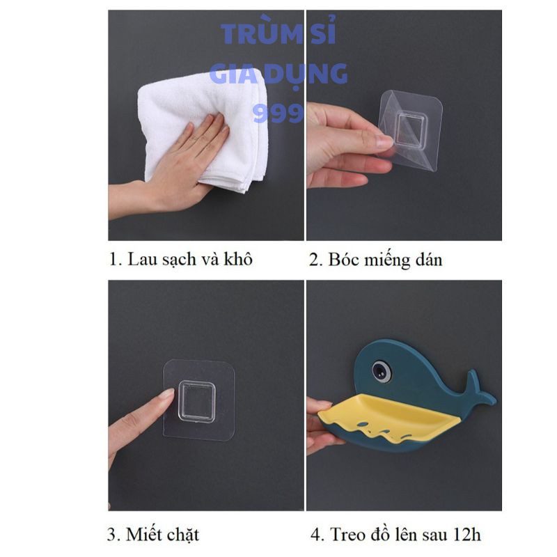 kệ để xà phòng dán tường hình CÁ dễ thương, Khay Kệ Dán Tường Để Xà Phòng, Khay để xà bông dán tường siêu chắc