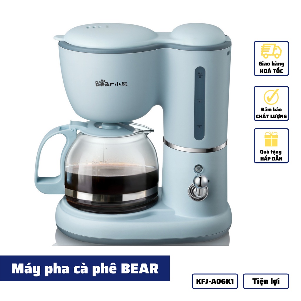 Máy pha cà phê mini Bear KFJ-A06K1 chính hãng máy pha cafe viên nén Espresso tặng kèm 100gr bột café Arabica