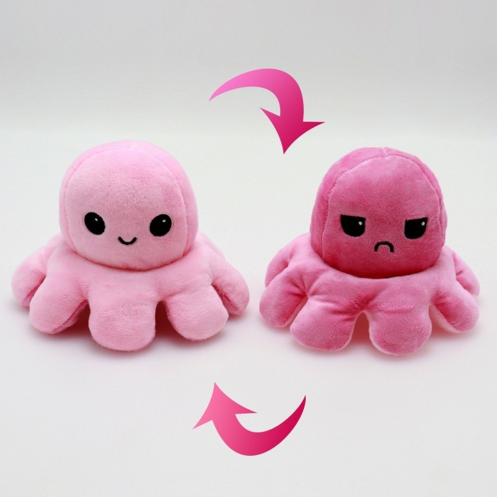 Bạch Tuộc Cảm Xúc Bằng Vải Lông 2 Mặt Cảm Xúc Có Thể Đảo Ngược Tâm Trạng