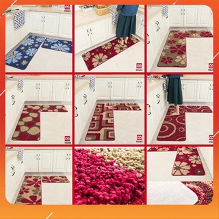 Combo Thảm bếp xuất Nhật 2 tấm 45x70+45x1m2 (Len sợi cực êm)