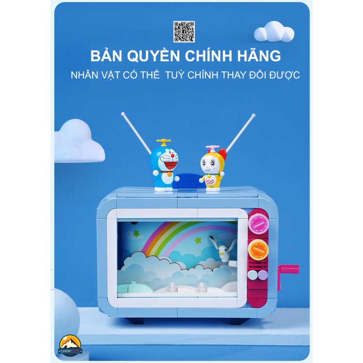 Đồ chơi lắp ráp xếp hình Doraemon Tivi âm nhạc  chính hãng Keeppley