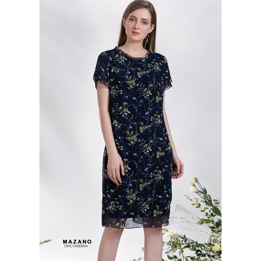 Đầm hoa suông ít, tay 2 lớp MAZANO MS 19HCVA009HA