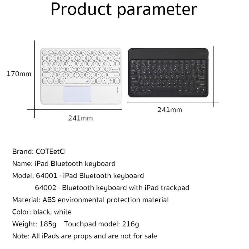 Bàn phím kèm Trackpad cho Apple IPad Pro 11 inch , iPad M1 , Máy tính bảng , Điện thoại , Smart Tivi chính hãng Coteetci