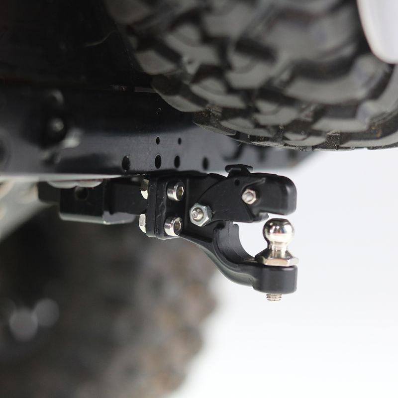 Kim loại Trailer Hook Drop Hitch Receiver cho 1/10 RC Crawler Car TRX4 Axial SCX10 90046