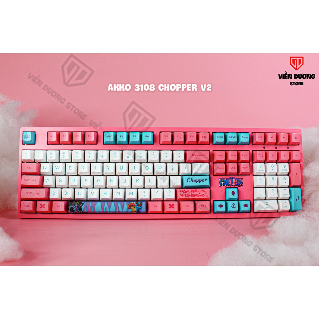 Bàn phím Gaming ❤️One Piece❤️ AKKO 3108 CHOPPER V2 Akko Blue Switch