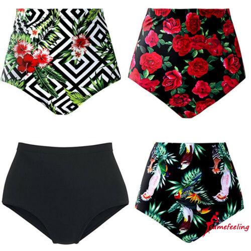 Sf♫Quần Bơi Lưng Cao Cỡ Lớn In Họa Tiết Màu Sắc Thời Trang Đi Biển Mùa Hè Cho Nữ