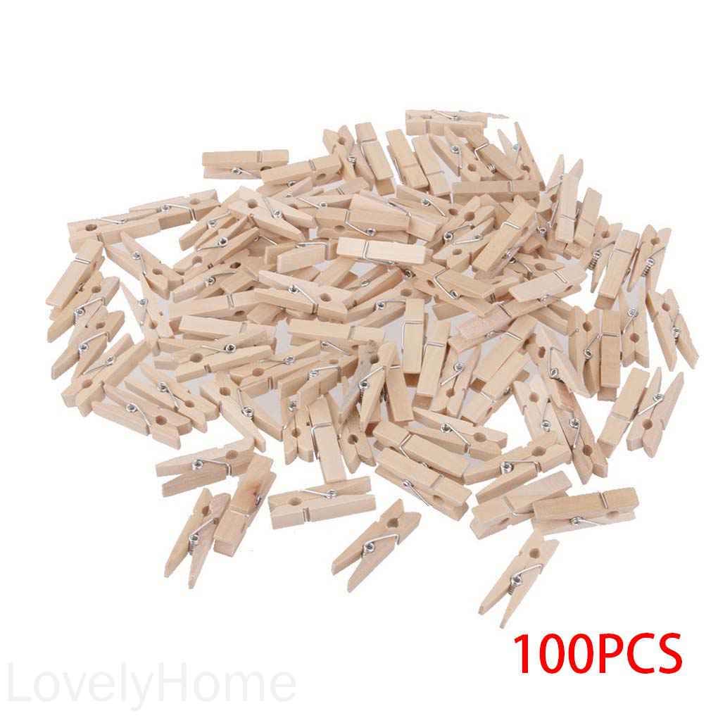 Set 100 Kẹp Gỗ Treo Ảnh 3.0x0.4cm