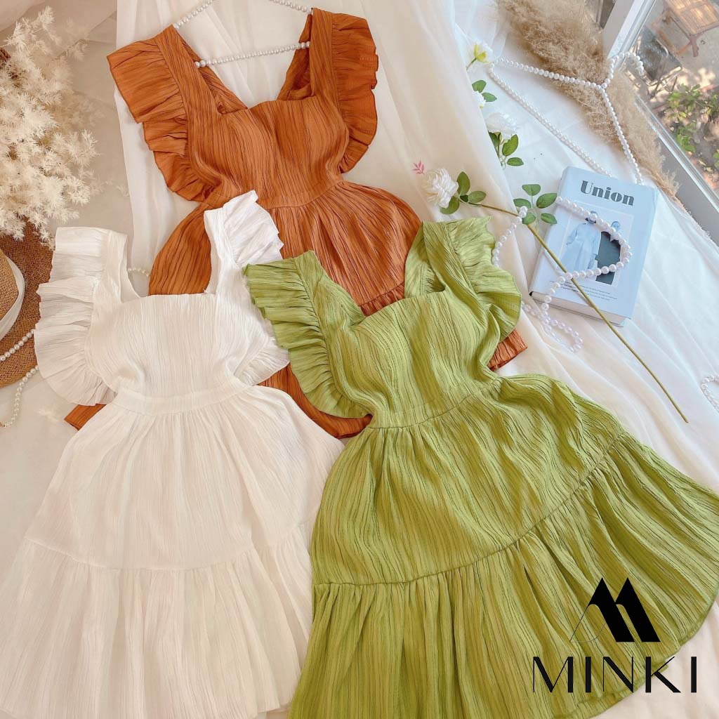 ĐẦM TIỂU THƯ CÁNH TIÊN CỘT LƯNG - CHẤT LIỆU CAO CẤP - MÀU XANH / CAM / TRẮNG