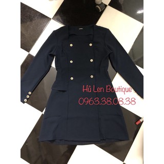 ĐẦM VEST NÚT CỔ VUÔNG (KÈM HÌNH THẬT KÈM CLIP)