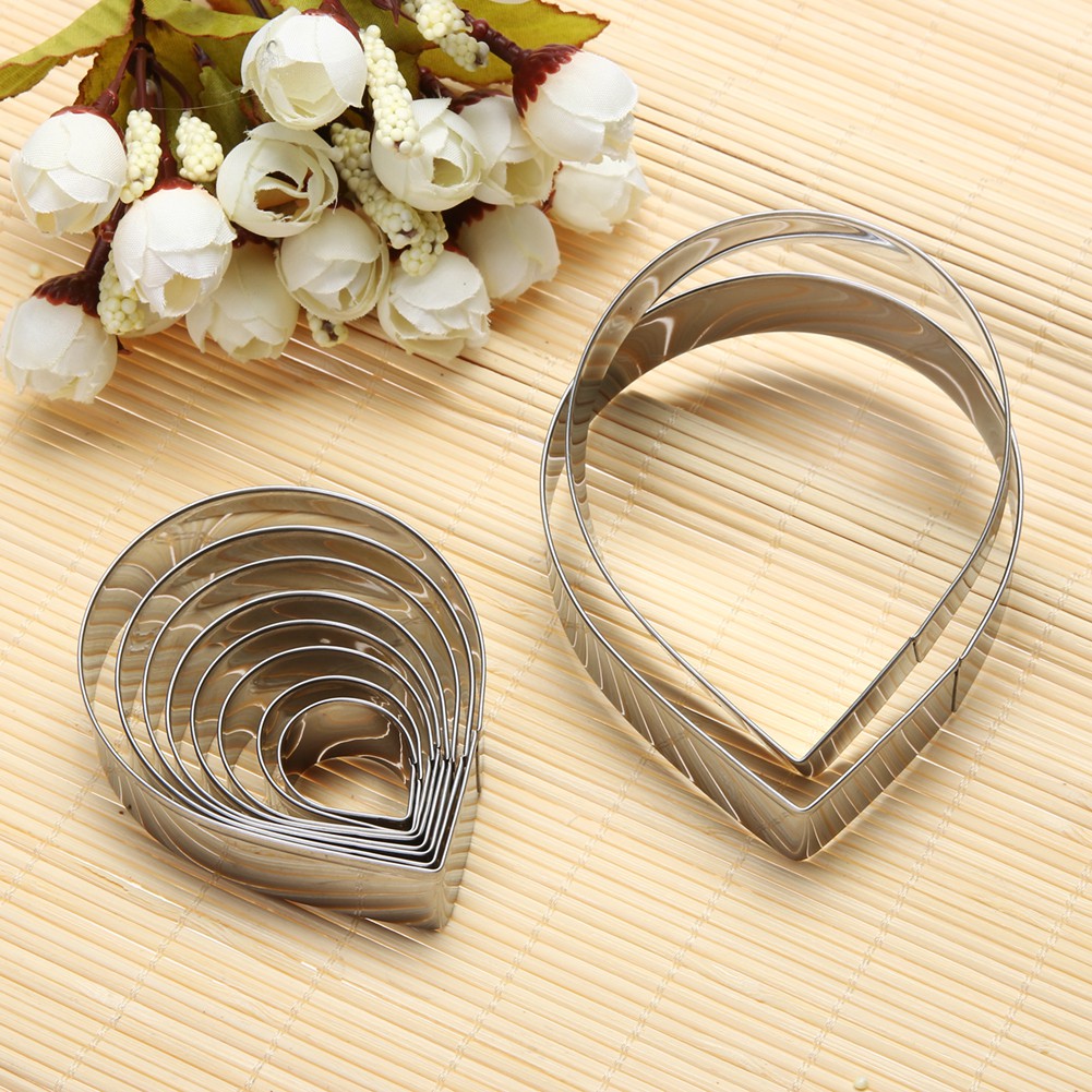 10pcs Stainless Steel Metal Fondant Cake Mold Rose Petal Cookie Cutter Diydegss