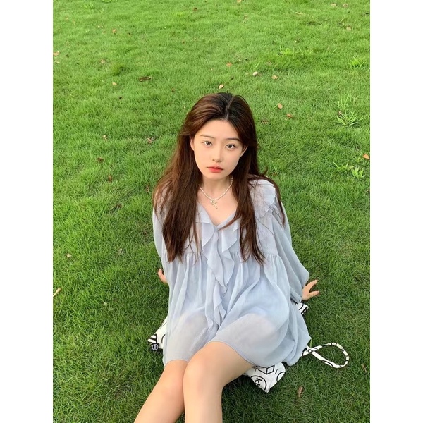 Áo sơ mi babydoll bèo nàng thơ xinh xắn