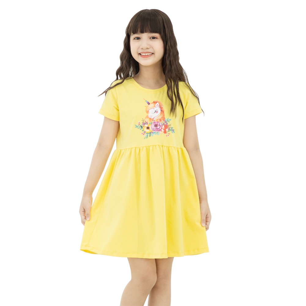 ĐẦM NGẮN TAY BÉ GÁI SIZE 20-40 KG_100 % COTTON_K10