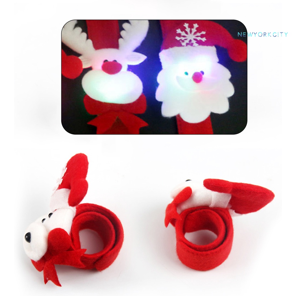 Vòng Tay Vải Nhung Gắn Hình Tròn Phát Sáng Phong Cách Giáng Sinh