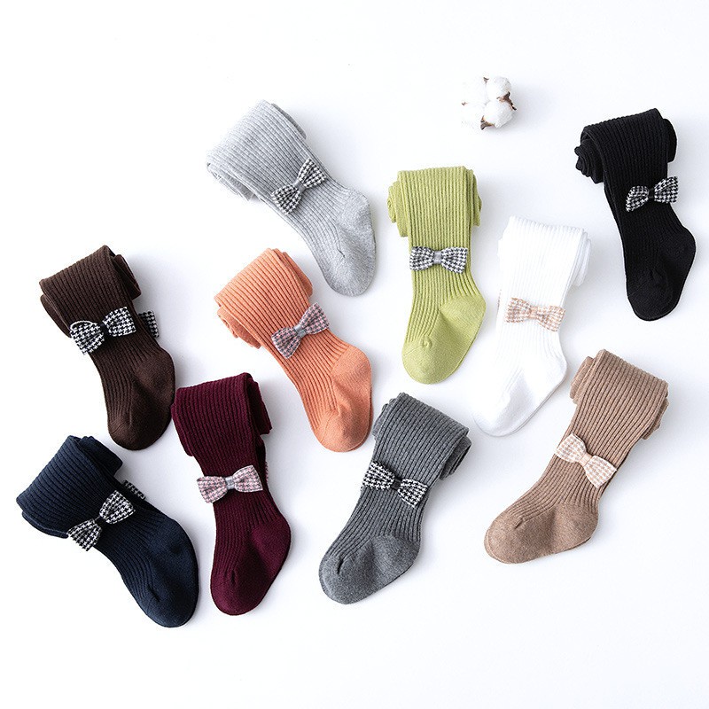 Quần Tất Đính Nơ Cho Bé Gái Chất Liệu Cotton 0673