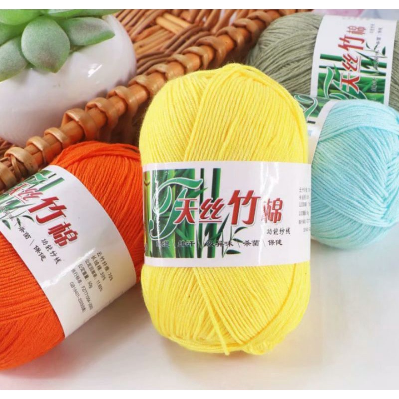 Len Bamboo sợi mềm mịn dùng đan móc áo váy, đầm