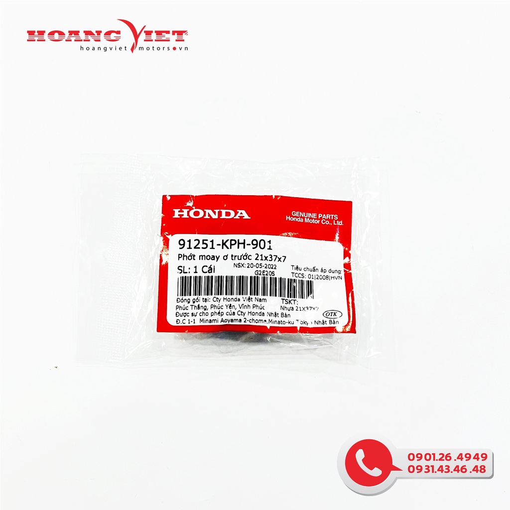 Phớt moay ơ trước 21x37x7 - HONDA - 91251KPH901