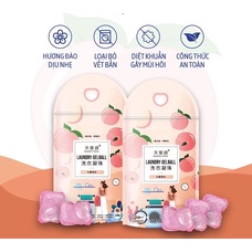 Viên Giặt Xả Hương Đào Tươi Mát Giữ Màu Làm Mềm quần áo 20 Viên giặt giữ màu quần áo, lưu hương lâu 24h