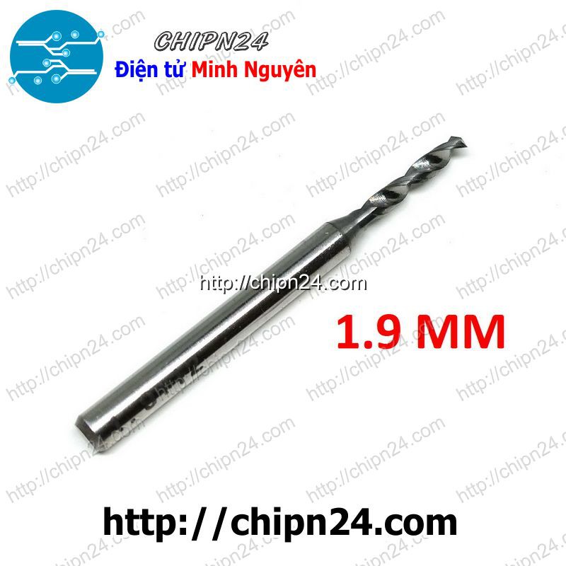 [1 CÂY] Mũi khoan mạch in CNC HỢP KIM 1.9mm (Mạch điện tử, PCB)