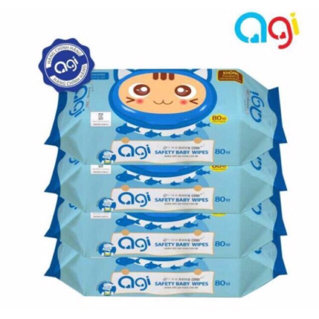 COMBO 6 GÓI KHĂN ƯỚT AGI 80 TỜ