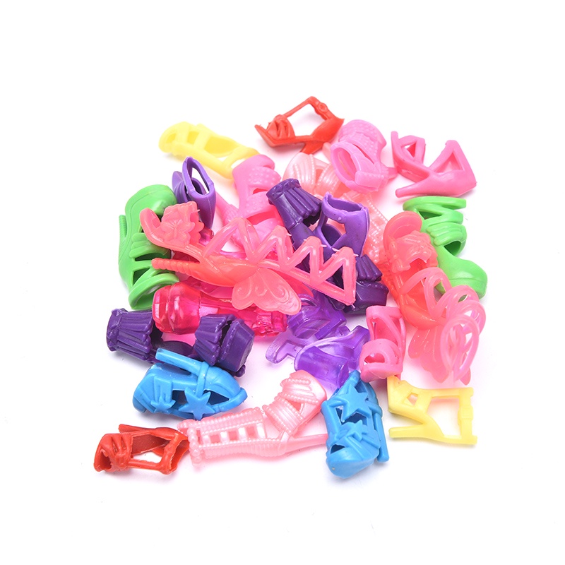 Set 35 Váy 12 Đôi Giày Cao Gót + 5 Vương Miện + 6 Dây Chuyền Cho Búp Bê Barbie