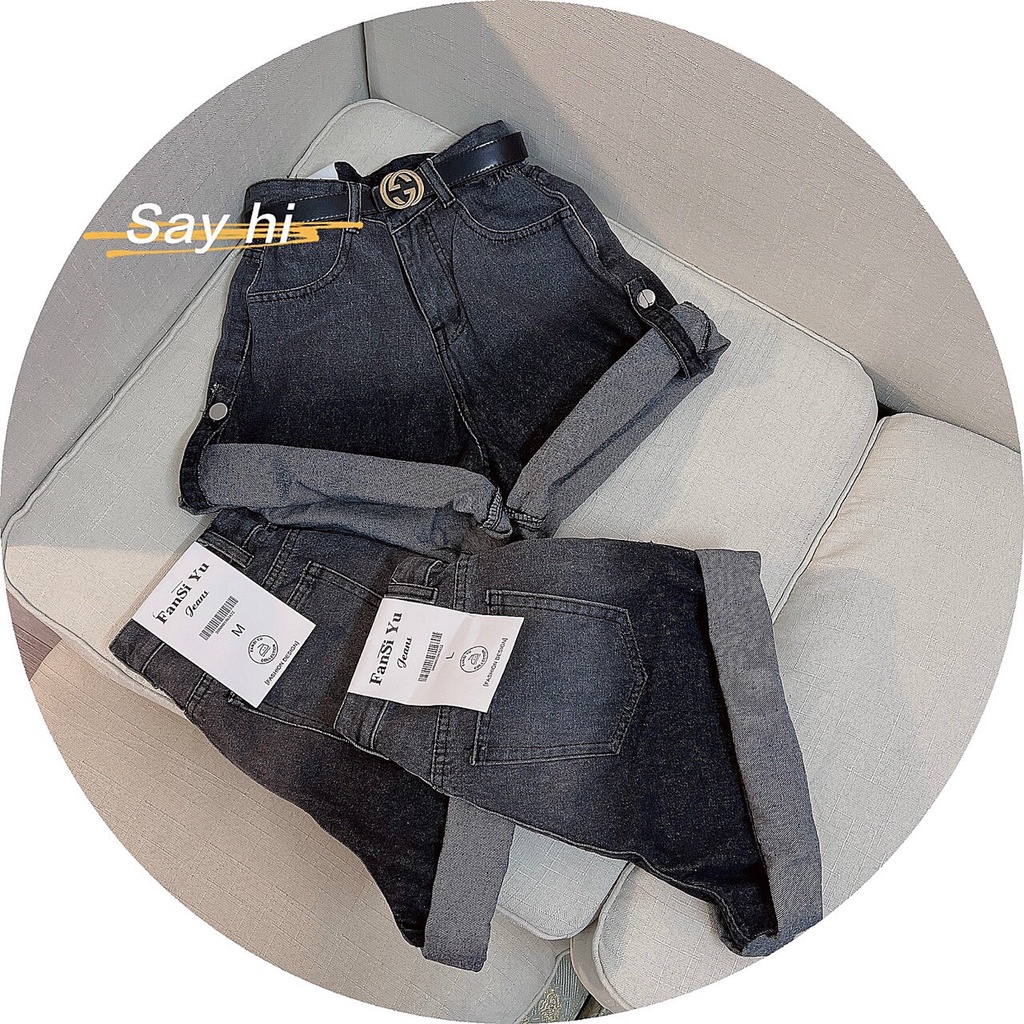 Quần Short Jeans xám loang màu lật lai hàng Quẩng Châu cao cấp NAMISA QS10