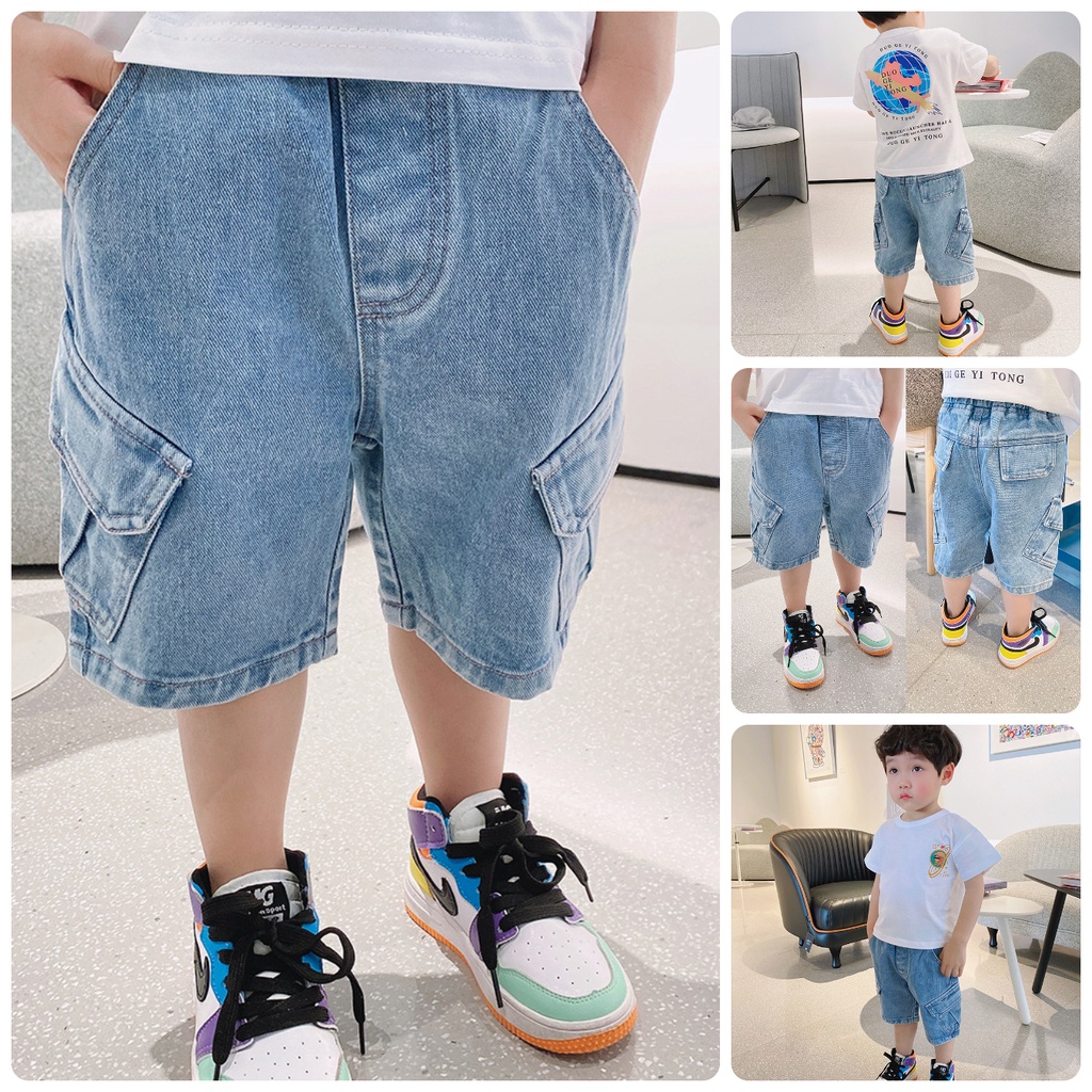 QN14⚡Size90-130 (9-27kg)⚡Quần short bé trai (Quần jean ngắn lửng Hàn quốc)⚡Thời trang trẻ Em hàng quảng châu