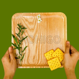 Khay gỗ decor hình vuông, khay gỗ đựng đồ ăn chụp ảnh sản phẩm Mohigo