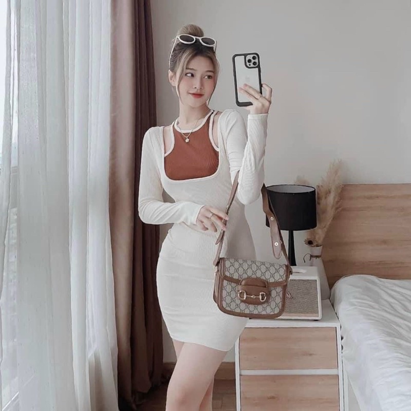 ĐẦM ÔM BODY PHỐI YẾM KHÁC MÀU DYM3