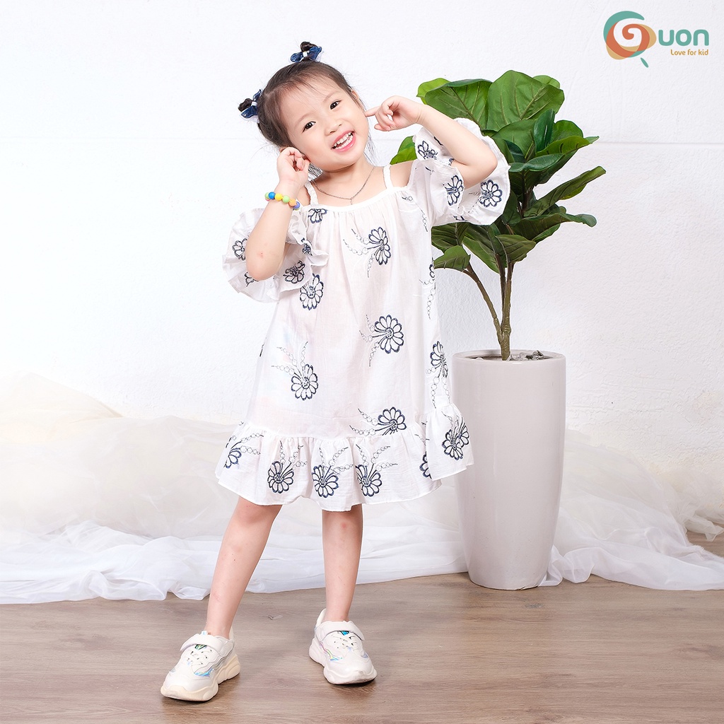 Vày bé gái từ 13 - 45kg vải cotton thoáng mát Thảo Mai - GUON