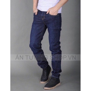 Quần jean nam xanh trơn cao cấp
