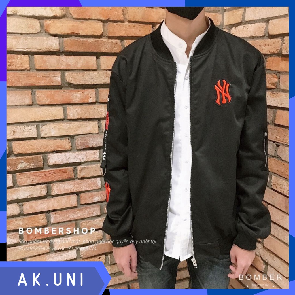 [Ảnh thật + có bigsize] Áo khoác BOMBER design  Unisex N.Y phối dây độc đáo (hàng thiết kế)