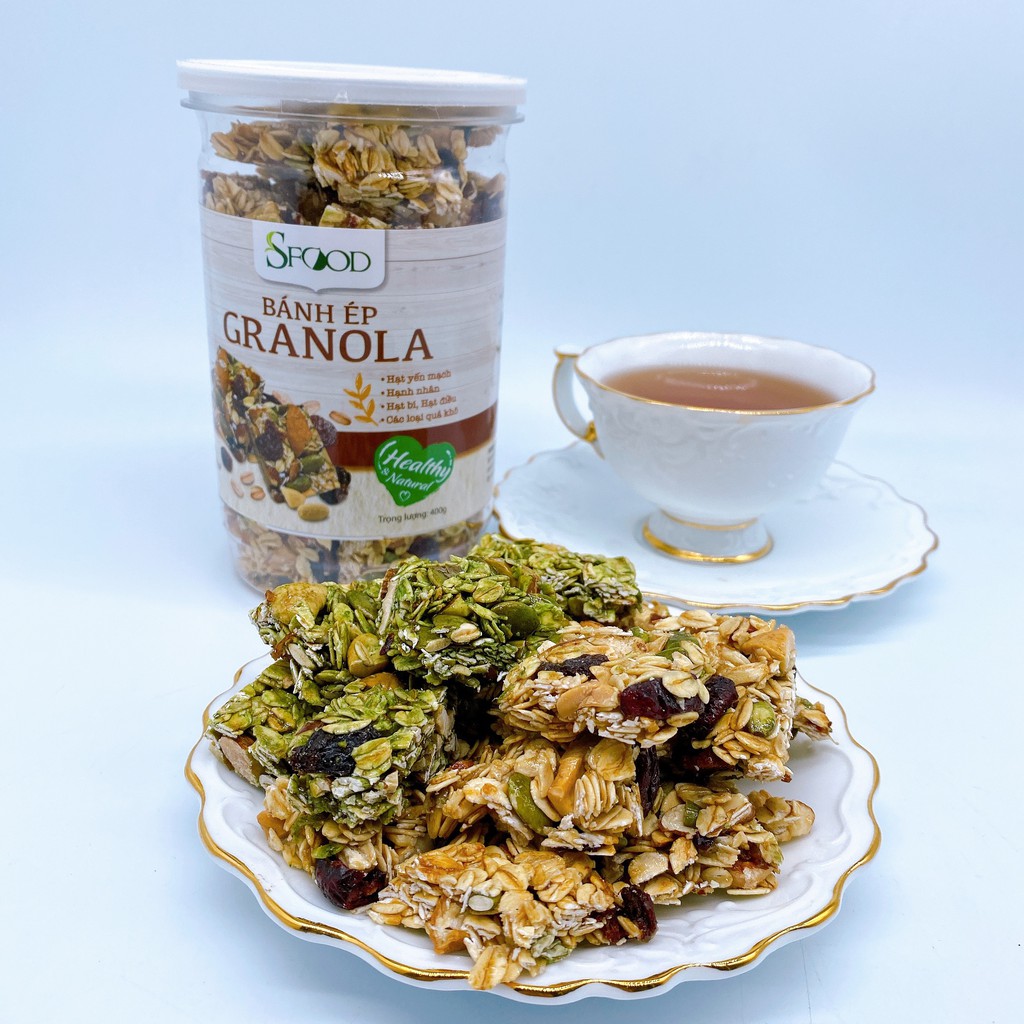 Granola SFOOD 400gram, bánh ép Granola, thơm, giòn, healthy hỗ trợ giảm cân