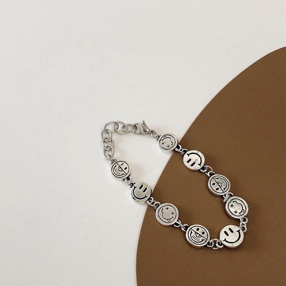 USNOW Vòng Tay Hình Mặt Cười Đơn Giản Có Thể Điều Chỉnh Phong Cách Hàn Quốc