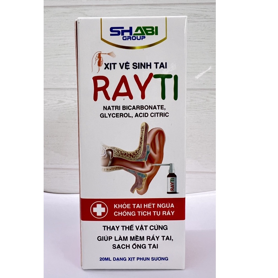 Xịt vệ sinh tai cho bé Rayti lọ 20ml giúp làm mềm và sạch ống tai ráy tai.suckhoechomoinha