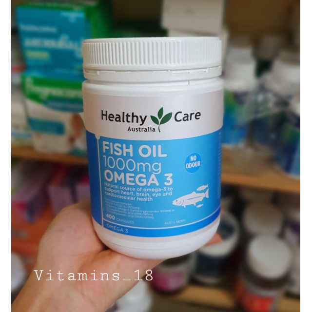 Dầu cá Fish Oil 1000mg Omega 3 Healthy Care 400 viên